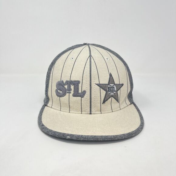 Vintage Black Ball Classics St. Louis Stars Cream Striped Fitted 7 7/8 Cap 1944 - Picture 1 of 8